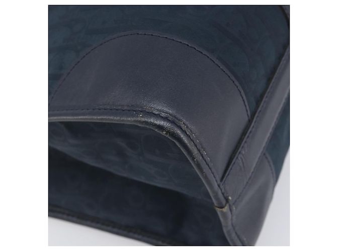 Borsa a mano Christian Dior Trotter Canvas Navy Gold Auth 199593 D'oro Blu navy - vista 14