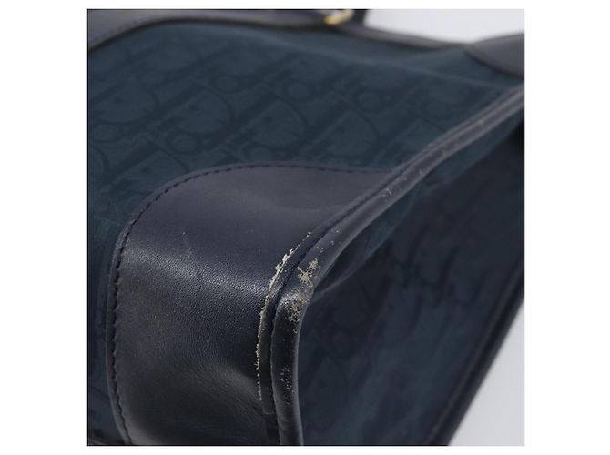 Borsa a mano Christian Dior Trotter Canvas Navy Gold Auth 199593 D'oro Blu navy - vista 15