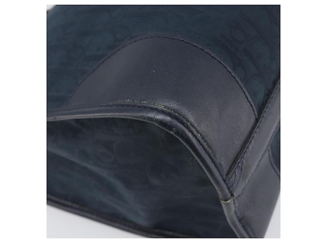 Borsa a mano Christian Dior Trotter Canvas Navy Gold Auth 199593 D'oro Blu navy - vista 16