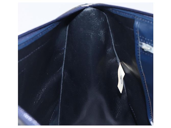 Borsa a mano Christian Dior Trotter Canvas Navy Gold Auth 199593 D'oro Blu navy - vista 18