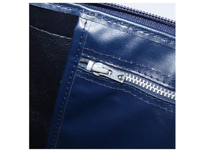 Borsa a mano Christian Dior Trotter Canvas Navy Gold Auth 199593 D'oro Blu navy - vista 19