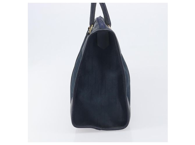 Borsa a mano Christian Dior Trotter Canvas Navy Gold Auth 199593 D'oro Blu navy - vista 3