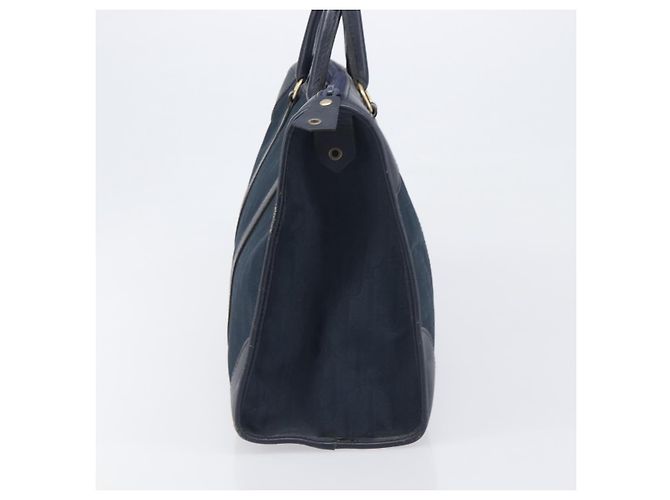 Borsa a mano Christian Dior Trotter Canvas Navy Gold Auth 199593 D'oro Blu navy - vista 4