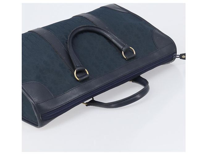 Borsa a mano Christian Dior Trotter Canvas Navy Gold Auth 199593 D'oro Blu navy - vista 6