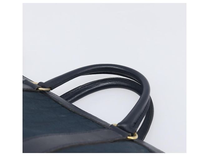 Borsa a mano Christian Dior Trotter Canvas Navy Gold Auth 199593 D'oro Blu navy - vista 8