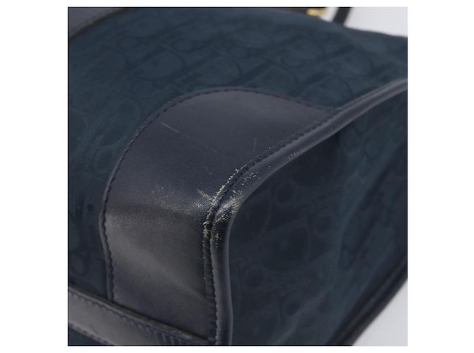 Borsa a mano Christian Dior Trotter Canvas Navy Gold Auth 199593 D'oro Blu navy - vista 9