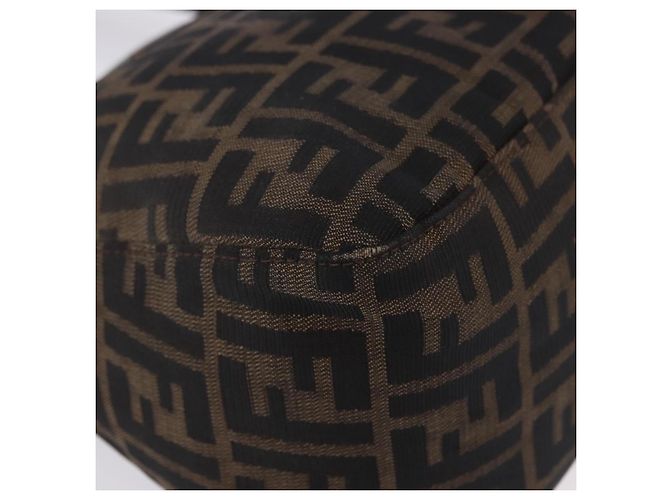 Borsa a tracolla FENDI Zucca Canvas Mamma Baguette Nero Marrone Auth 197893A - vista 14