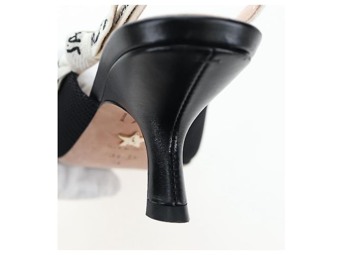 Décolleté Slingback Christian Dior in pelle nera Auth 196738M Nero - vista 10