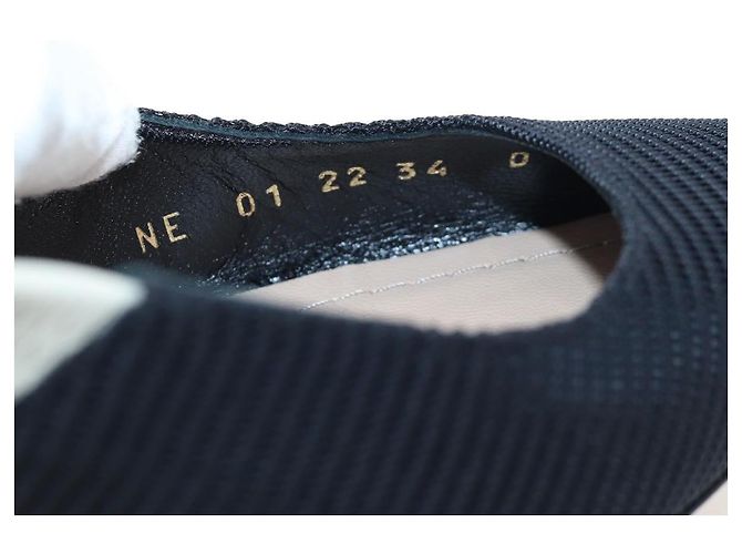 Décolleté Slingback Christian Dior in pelle nera Auth 196738M Nero - vista 17