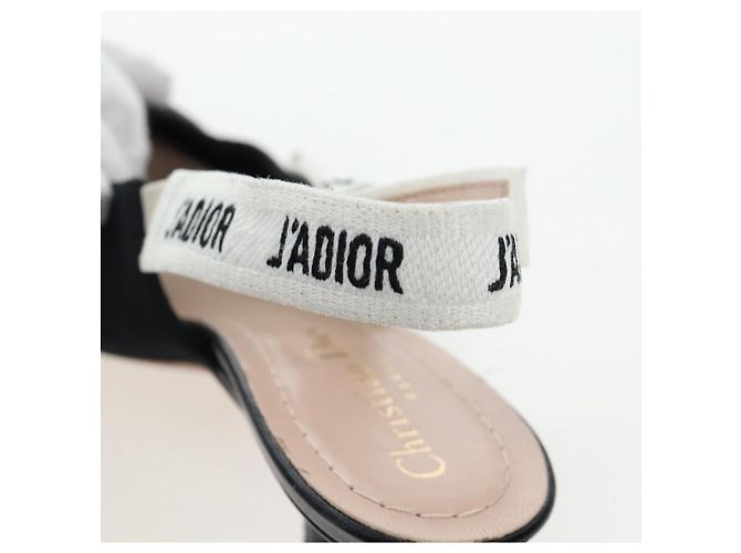 Décolleté Slingback Christian Dior in pelle nera Auth 196738M Nero - vista 20