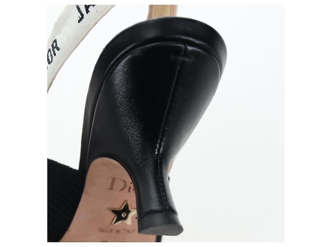 Décolleté Slingback Christian Dior in pelle nera Auth 196738M Nero - vista 21