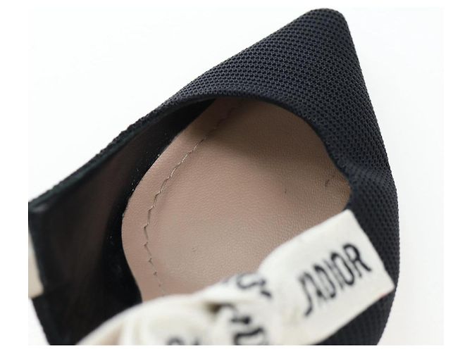 Décolleté Slingback Christian Dior in pelle nera Auth 196738M Nero - vista 27
