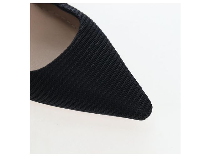 Décolleté Slingback Christian Dior in pelle nera Auth 196738M Nero - vista 7