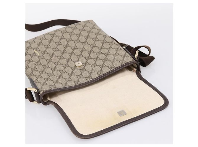 Borsa a tracolla GUCCI GG Supreme PVC Beige Gold 223666 Auth 200916 D'oro - vista 10