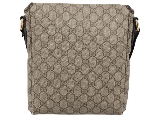 Borsa a tracolla GUCCI GG Supreme PVC Beige Gold 223666 Auth 200916 D'oro - vista 2