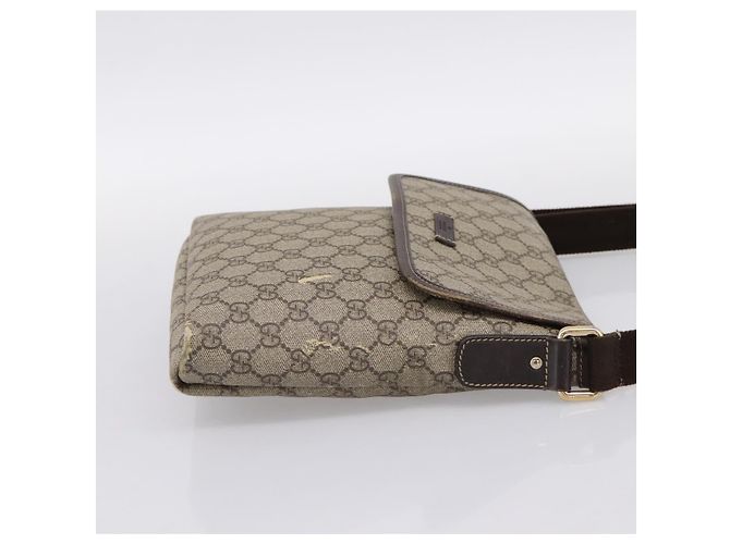 Borsa a tracolla GUCCI GG Supreme PVC Beige Gold 223666 Auth 200916 D'oro - vista 4