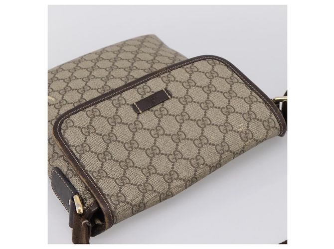 Borsa a tracolla GUCCI GG Supreme PVC Beige Gold 223666 Auth 200916 D'oro - vista 6