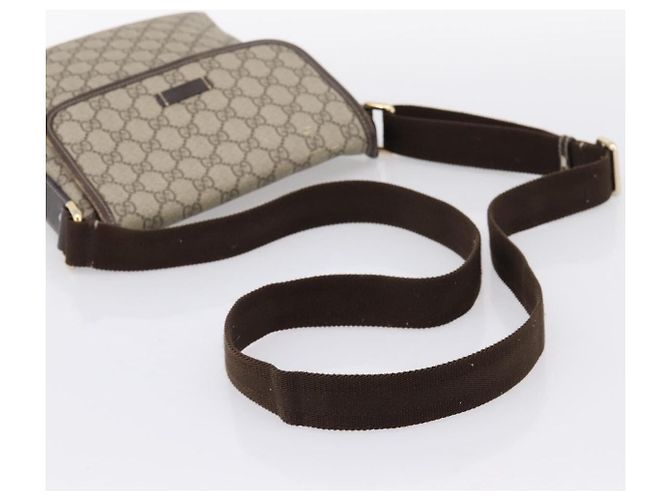 Borsa a tracolla GUCCI GG Supreme PVC Beige Gold 223666 Auth 200916 D'oro - vista 7