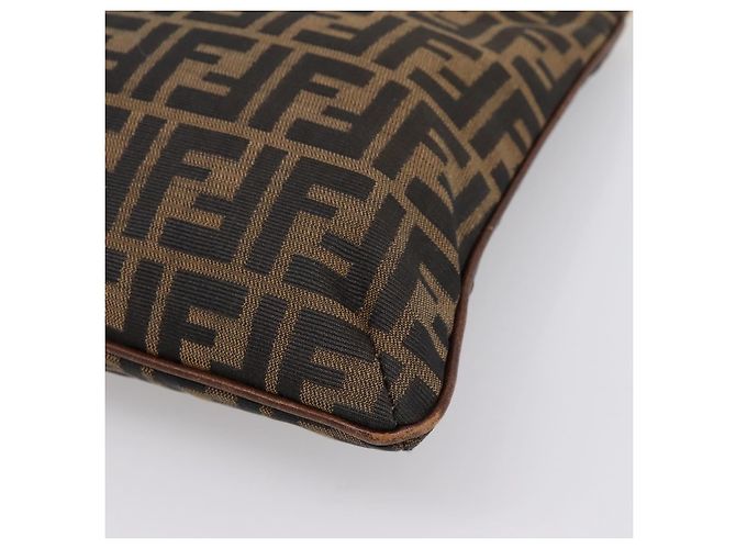 Borsa a tracolla FENDI Zucca Canvas Marrone Tono Oro Auth 199011 - vista 16