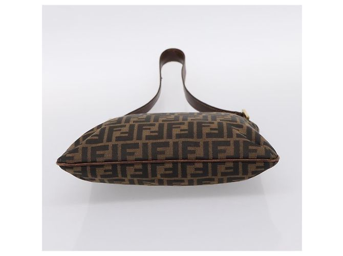 Borsa a tracolla FENDI Zucca Canvas Marrone Tono Oro Auth 199011 - vista 5