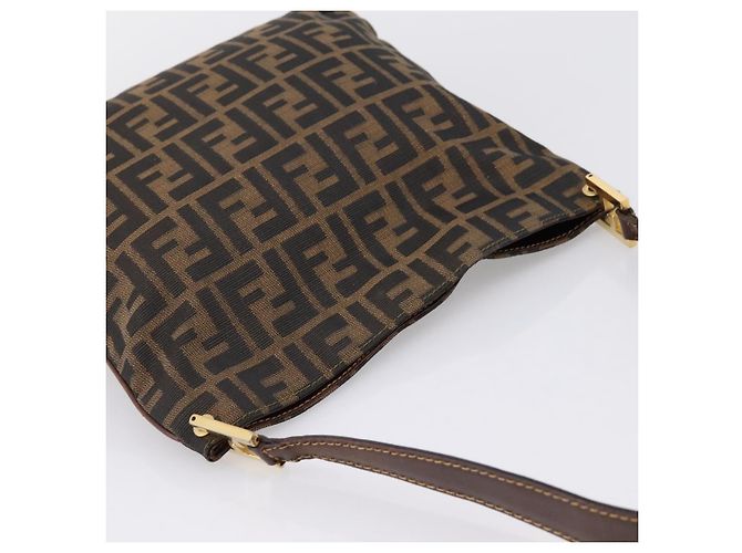 Borsa a tracolla FENDI Zucca Canvas Marrone Tono Oro Auth 199011 - vista 6