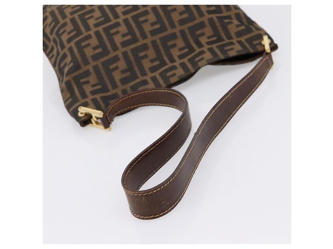 Borsa a tracolla FENDI Zucca Canvas Marrone Tono Oro Auth 199011 - vista 7