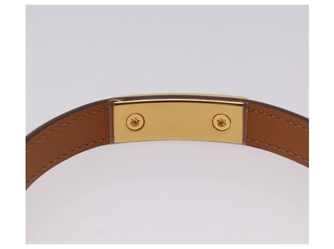Hermès Bracciale HERMES Rival Double Tour Pelle Rossa Oro Auth ka5905M Rosso D'oro - vista 7
