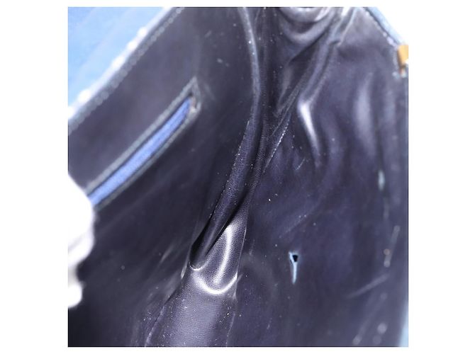 Céline Borsa a mano CELINE C Saluki Canvas Navy Gold Tone Auth 200184 Blu navy - vista 17