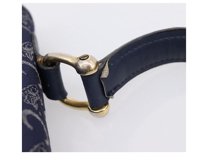 Céline Borsa a mano CELINE C Saluki Canvas Navy Gold Tone Auth 200184 Blu navy - vista 9