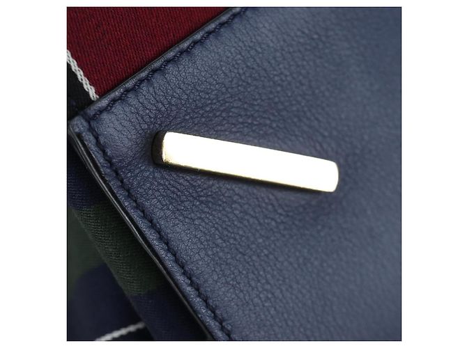 Bolsa de mão LOEWE Hammock Canvas 2way Navy Gold Auth 198690M Dourado Azul marinho - vista 16