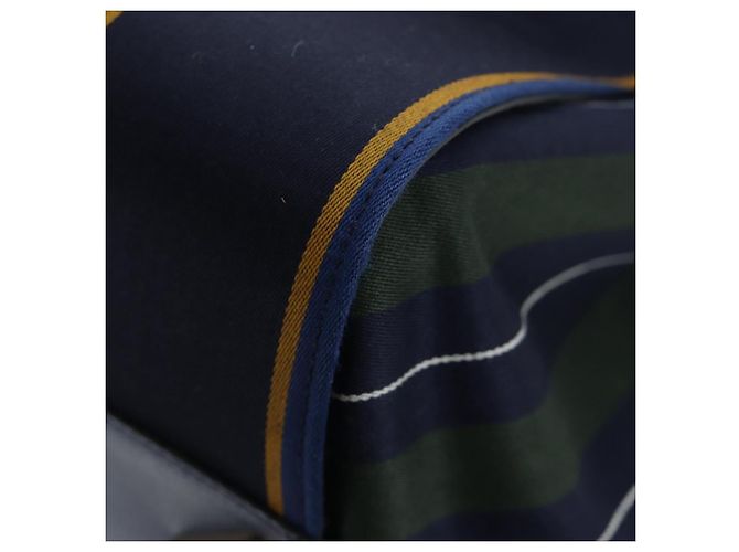 Bolsa de mão LOEWE Hammock Canvas 2way Navy Gold Auth 198690M Dourado Azul marinho - vista 20