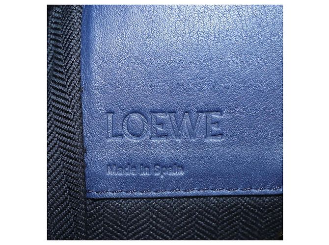 Bolsa de mão LOEWE Hammock Canvas 2way Navy Gold Auth 198690M Dourado Azul marinho - vista 22