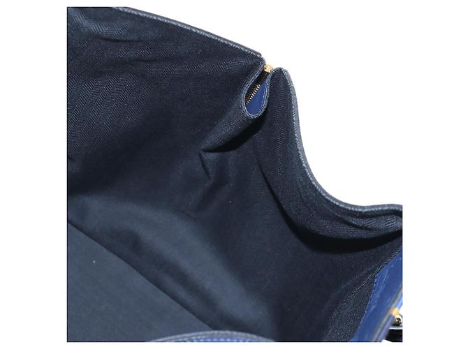 Bolsa de mão LOEWE Hammock Canvas 2way Navy Gold Auth 198690M Dourado Azul marinho - vista 23