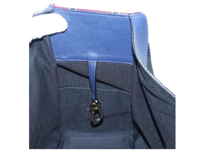 Bolsa de mão LOEWE Hammock Canvas 2way Navy Gold Auth 198690M Dourado Azul marinho - vista 25