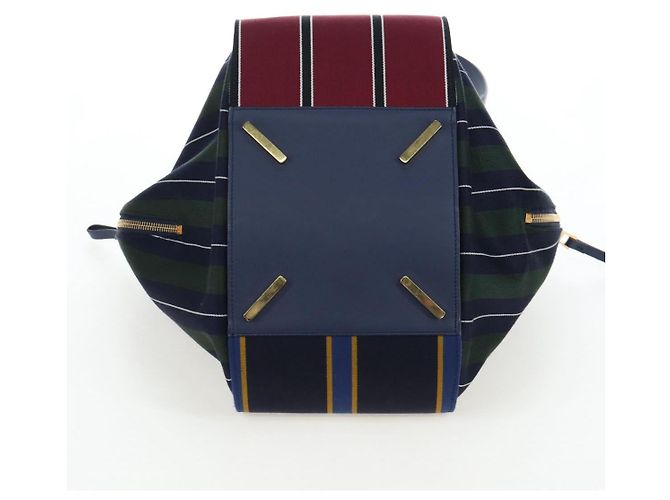 Bolsa de mão LOEWE Hammock Canvas 2way Navy Gold Auth 198690M Dourado Azul marinho - vista 5