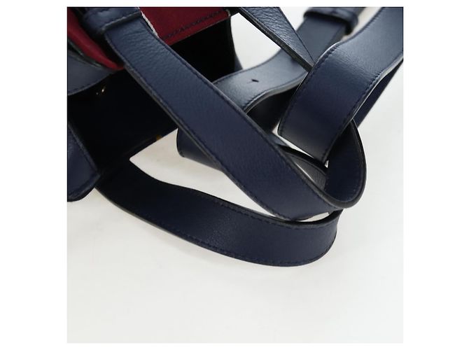 Bolsa de mão LOEWE Hammock Canvas 2way Navy Gold Auth 198690M Dourado Azul marinho - vista 7