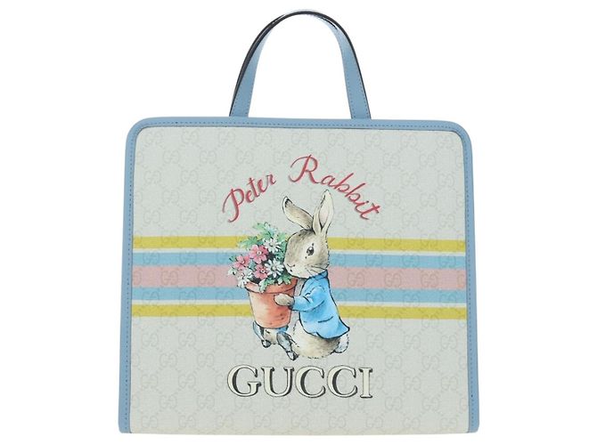 GUCCI GG Supreme Children's PVC Peter Rabbit White Blue 605614 Auth 196593SAM Light blue - view 13