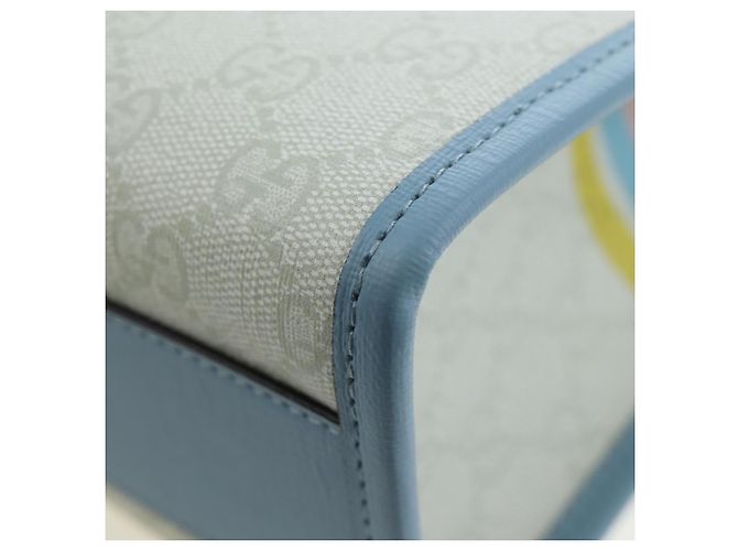 GUCCI GG Supreme Children's PVC Peter Rabbit White Blue 605614 Auth 196593SAM Light blue - view 17
