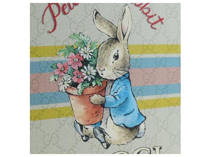 GUCCI GG Supreme Children's PVC Peter Rabbit White Blue 605614 Auth 196593SAM Light blue - view 19