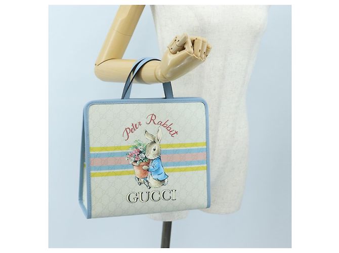 GUCCI GG Supreme Children's PVC Peter Rabbit White Blue 605614 Auth 196593SAM Light blue - view 25