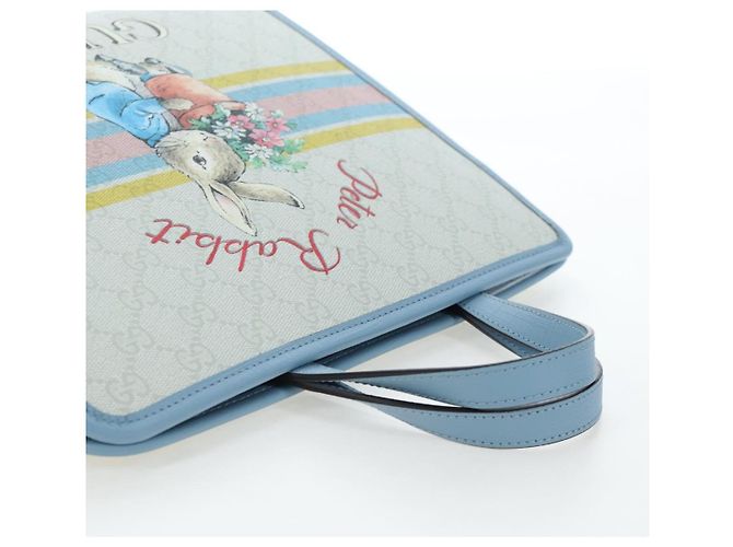 GUCCI GG Supreme Children's PVC Peter Rabbit White Blue 605614 Auth 196593SAM Light blue - view 6