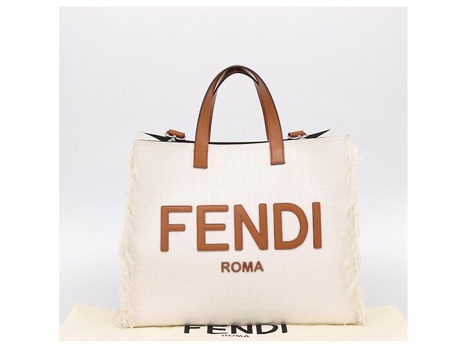 Borsa a mano FENDI Zucca Canvas 2way White Silver Auth ka5858M Argento Bianco - vista 12