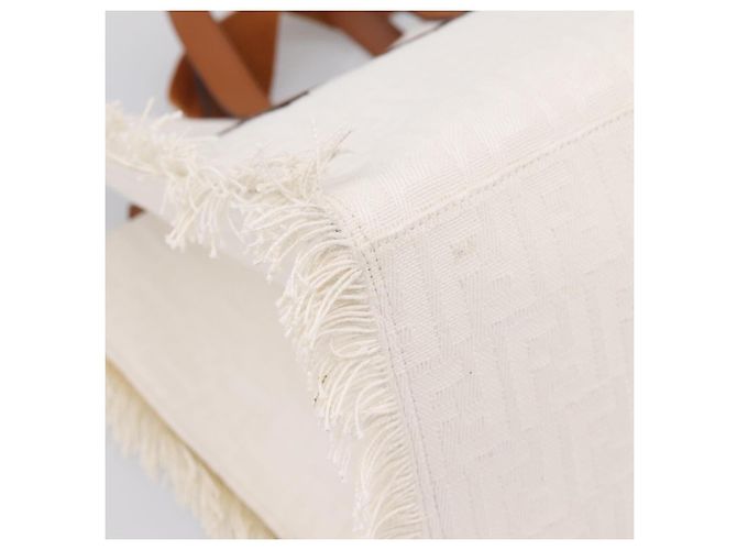 Borsa a mano FENDI Zucca Canvas 2way White Silver Auth ka5858M Argento Bianco - vista 16