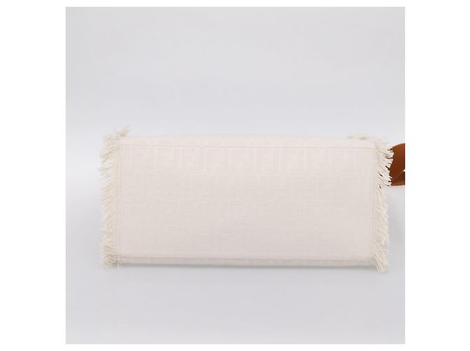 Borsa a mano FENDI Zucca Canvas 2way White Silver Auth ka5858M Argento Bianco - vista 5