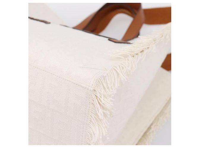 Borsa a mano FENDI Zucca Canvas 2way White Silver Auth ka5858M Argento Bianco - vista 9