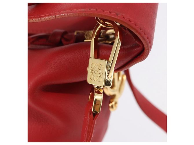 Borsa a mano LOEWE in pelle 2way rossa e oro autentica 195246A Rosso D'oro - vista 21