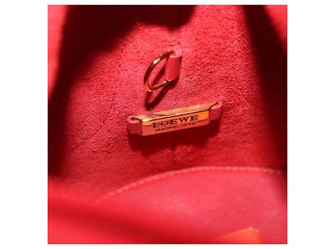 Borsa a mano LOEWE in pelle 2way rossa e oro autentica 195246A Rosso D'oro - vista 23