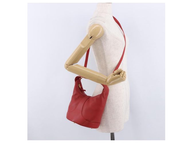 Borsa a mano LOEWE in pelle 2way rossa e oro autentica 195246A Rosso D'oro - vista 29