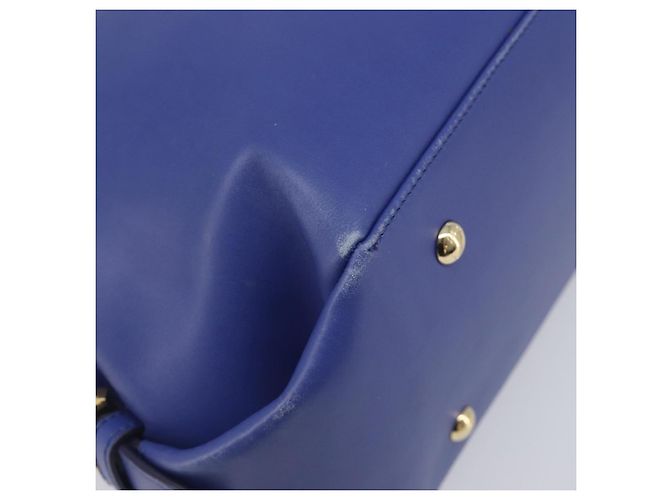 Borsa a mano Salvatore Ferragamo in pelle 2way blu tono oro Auth 200138A - vista 10