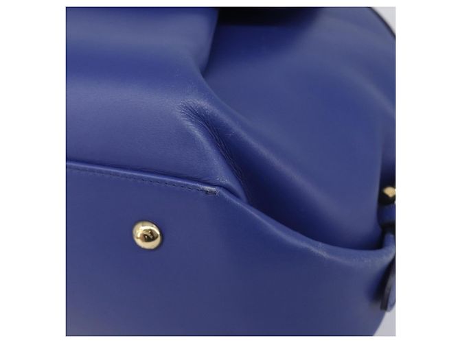 Borsa a mano Salvatore Ferragamo in pelle 2way blu tono oro Auth 200138A - vista 16
